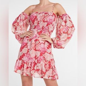 Express Medium Chiffon Dress Pink